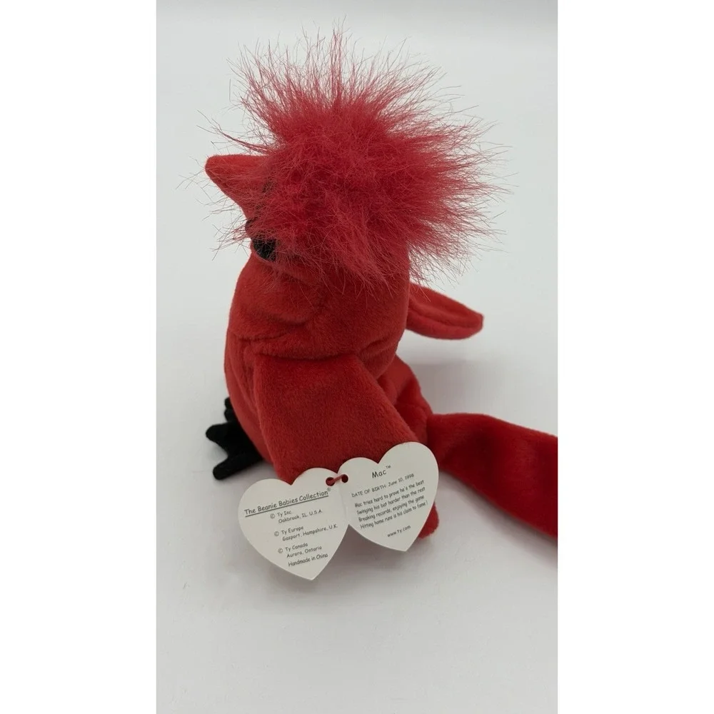 NEW w/ Tags - TY Beanie Babies Mac the Cardinal Bird - 1999 - Retired